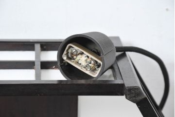 中古　松本民芸家具　和モダンスタイルの空間づくりにぴったりな障子張りの六角吊り下げ照明(天井照明、ペンダントライト、電笠)(R-084351)