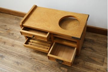 中古　美品　高級品　屋久杉　温かみのある佇まいのポットワゴン(お座敷ワゴン、サイドテーブル)(定価約12万円)(R-084357)