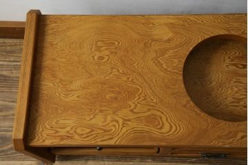 中古　美品　高級品　屋久杉　温かみのある佇まいのポットワゴン(お座敷ワゴン、サイドテーブル)(定価約12万円)(R-084357)