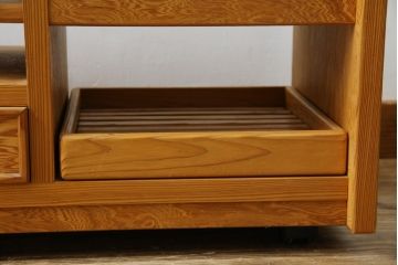 中古　美品　高級品　屋久杉　温かみのある佇まいのポットワゴン(お座敷ワゴン、サイドテーブル)(定価約12万円)(R-084357)