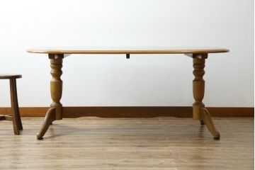 中古　WINDS太平　木の温もりあふれるナラ材製のダイニングテーブル(4人掛け、食卓)(R-084358)