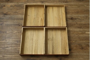 和製アンティーク　総桐材　船箪笥風　片開き戸付き　重厚な金具が魅力の小引き出し　(R-084361)