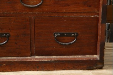 和製アンティーク　総桐材　船箪笥風　片開き戸付きの小引き出し　(R-084361)