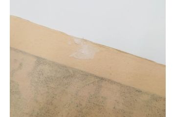 真作　後摺り　昭和10年吉田博作　「藤之庭」　優美な情景が広がる木版画　(R-084362)