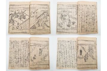 江戸期　寛文6年　「釈迦八相物語」5冊揃(木版画、仮名草紙、仏教、和本、古書)(R-084365)