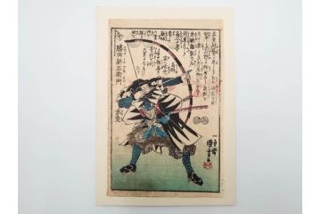 真作　江戸期　一勇斎国芳(歌川国芳)　「誠忠義士伝」　木版画浮世絵50枚セット　外箱付き　(R-084368)