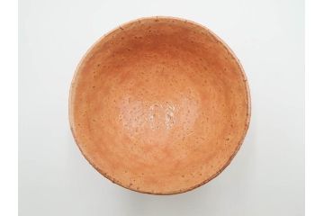 十二代　田原陶兵衛　萩焼　約14cm　4.6寸　素朴ながらも深い味わいを持つ萩茶碗(茶道具、抹茶碗、茶器、茶陶、和食器、裏印、共箱付、四寸六分)(R-084372)