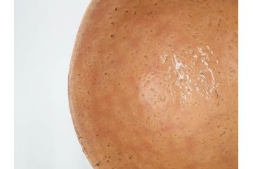 十二代　田原陶兵衛　萩焼　約14cm　4.6寸　素朴ながらも深い味わいを持つ萩茶碗(茶道具、抹茶碗、茶器、茶陶、和食器、裏印、共箱付、四寸六分)(R-084372)