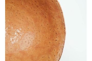 十二代　田原陶兵衛　萩焼　約14cm　4.6寸　素朴ながらも深い味わいを持つ萩茶碗(茶道具、抹茶碗、茶器、茶陶、和食器、裏印、共箱付、四寸六分)(R-084372)