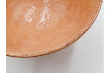 十二代　田原陶兵衛　萩焼　約14cm　4.6寸　素朴ながらも深い味わいを持つ萩茶碗(茶道具、抹茶碗、茶器、茶陶、和食器、裏印、共箱付、四寸六分)(R-084372)