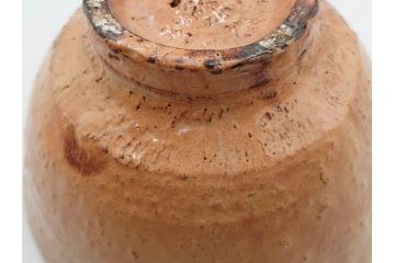 十二代　田原陶兵衛　萩焼　約14cm　4.6寸　素朴ながらも深い味わいを持つ萩茶碗(茶道具、抹茶碗、茶器、茶陶、和食器、裏印、共箱付、四寸六分)(R-084372)