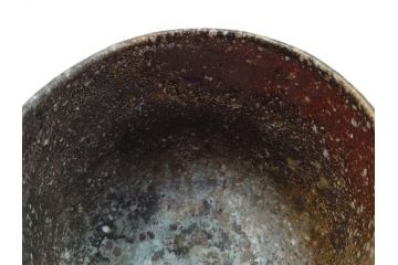 四代 谷清右衛門　信楽焼　約11cm　3.4寸　時間と共に深まる風合いが魅力の茶碗(抹茶碗、茶器、茶陶、裏印、和食器、共箱付、三寸四分)(R-084373)