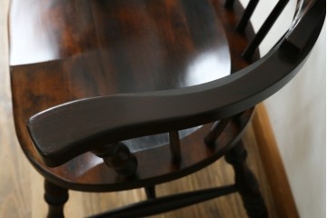 和製ビンテージ　松本民芸家具　#91型　落ち着きのある大人カフェ風インテリアが叶うキャプテンチェア　定価約13万円　(R-084384)