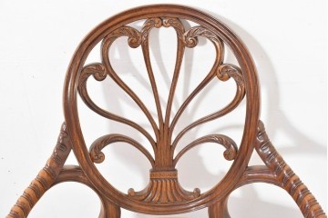 中古　アメリカ高級家具ブランド　ヒッコリーチェア(HICKORY CHAIR)　アームチェア2脚　セット定価約58万円相当　(R-084386)