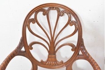 中古　アメリカ高級家具ブランド　ヒッコリーチェア(HICKORY CHAIR)　アームチェア2脚　セット定価約58万円相当　(R-084386)