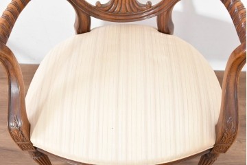 中古　アメリカ高級家具ブランド　ヒッコリーチェア(HICKORY CHAIR)　アームチェア2脚　セット定価約58万円相当　(R-084386)