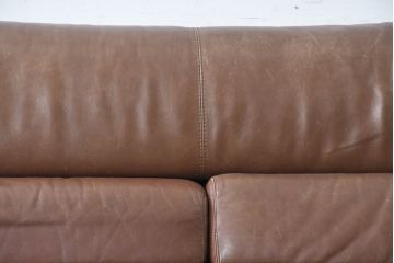 中古　CONDE HOUSE(カンディハウス)　BOLS(ボルス)　上質な大人空間を演出する本革の3人掛けソファ(アームソファ、3P、三人掛けソファ)(定価約86万円)(R-084389)