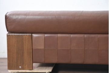 中古　CONDE HOUSE(カンディハウス)　BOLS(ボルス)　上質な大人空間を演出する本革の3人掛けソファ(アームソファ、3P、三人掛けソファ)(定価約86万円)(R-084389)