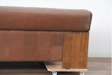 中古　CONDE HOUSE(カンディハウス)　BOLS(ボルス)　上質な大人空間を演出する本革の3人掛けソファ(アームソファ、3P、三人掛けソファ)(定価約86万円)(R-084389)