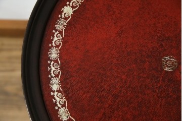 イギリスヴィンテージ　クラシカルな佇まいが魅力のレザートップワインテーブル　(R-084390)