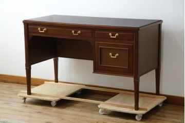 中古　美品　maruni(マルニ木工)　地中海ロイヤルシリーズ(ROYAL)　ゴールドの取っ手金具や丁寧に面取りされた装飾が気品を感じる片袖机　定価約24万円　(R-084395)