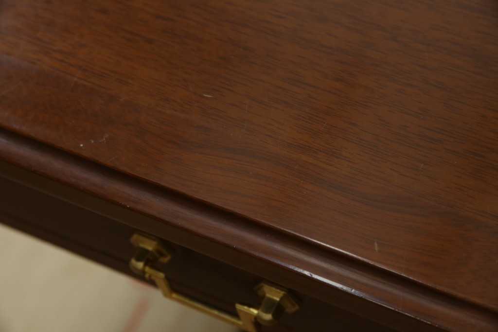 中古　美品　maruni(マルニ木工)　地中海ロイヤルシリーズ(ROYAL)　ゴールドの取っ手金具や丁寧に面取りされた装飾が気品を感じる片袖机　定価約24万円　(R-084395)