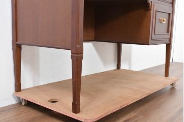 中古　美品　maruni(マルニ木工)　地中海ロイヤルシリーズ(ROYAL)　ゴールドの取っ手金具や丁寧に面取りされた装飾が気品を感じる片袖机(片袖デスク、ワークデスク、在宅用、在宅ワーク用)(定価約24万円)(R-084395)