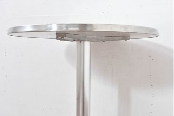 スペインビンテージ　アマット-3(AMAT-3)　スタイリッシュなデザインのアルミカウンターハイテーブル(2人掛け、2P、丸テーブル、ラウンドテーブル、ダイニングテーブル、ヴィンテージ)(R-084396)