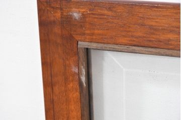 イギリスビンテージ　マホガニー材　象嵌入り　美しさと機能性を兼ね備えた魅せる収納が叶う上開き扉付きショーケース(ガラスケース、Gケース、ディスプレイケース、コレクションケース、飾り棚、陳列棚、店舗什器、ヴィンテージ、英国)(R-084401)