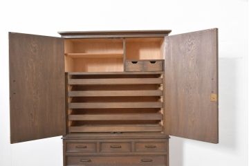 和製ビンテージ　美品　永田良介商店　クラシカルモダンなデザインがお洒落な衣装タンス(着物箪笥、洋服タンス、引き出し、チェスト、衣装盆、ヴィンテージ、バラ売り可能)(R-084402)