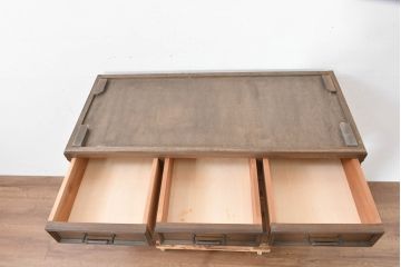 和製ビンテージ　美品　永田良介商店　ヒノキ天板リメイク　クラシカルモダンなデザインがお洒落なチェスト(衣装箪笥、洋服タンス、引き出し、ヴィンテージ)(R-084404)