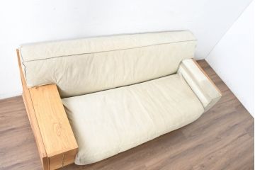 中古　美品　広松木工　コルニーチェ(CORNICE)　ブロックワンアーム　ドロワータイプ　木の温もりと収納力を備えた機能美あふれる2.5人掛けソファ(2P、2.5P、3P、2人掛け、3人掛け、小物収納)(定価約83万円)(R-084406)