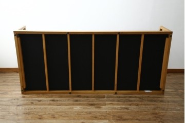 中古　広松木工　コルニーチェ(CORNICE)　ブロックワンアーム　ドロワータイプ　木の温もりと収納力を備えた機能美あふれる2.5人掛けソファ　定価約83万円相当　(R-084406)