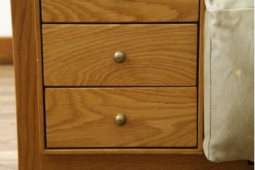 中古　広松木工　コルニーチェ(CORNICE)　ブロックワンアーム　ドロワータイプ　木の温もりと収納力を備えた機能美あふれる2.5人掛けソファ　定価約83万円相当　(R-084406)