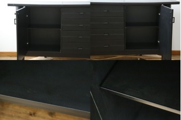 中古　美品　イタリア製　i4MARIANI(クアトロ・マリアーニ)　本革(レザー)　機能的でスタイリッシュなサイドボード　定価約200万円　(R-084408)