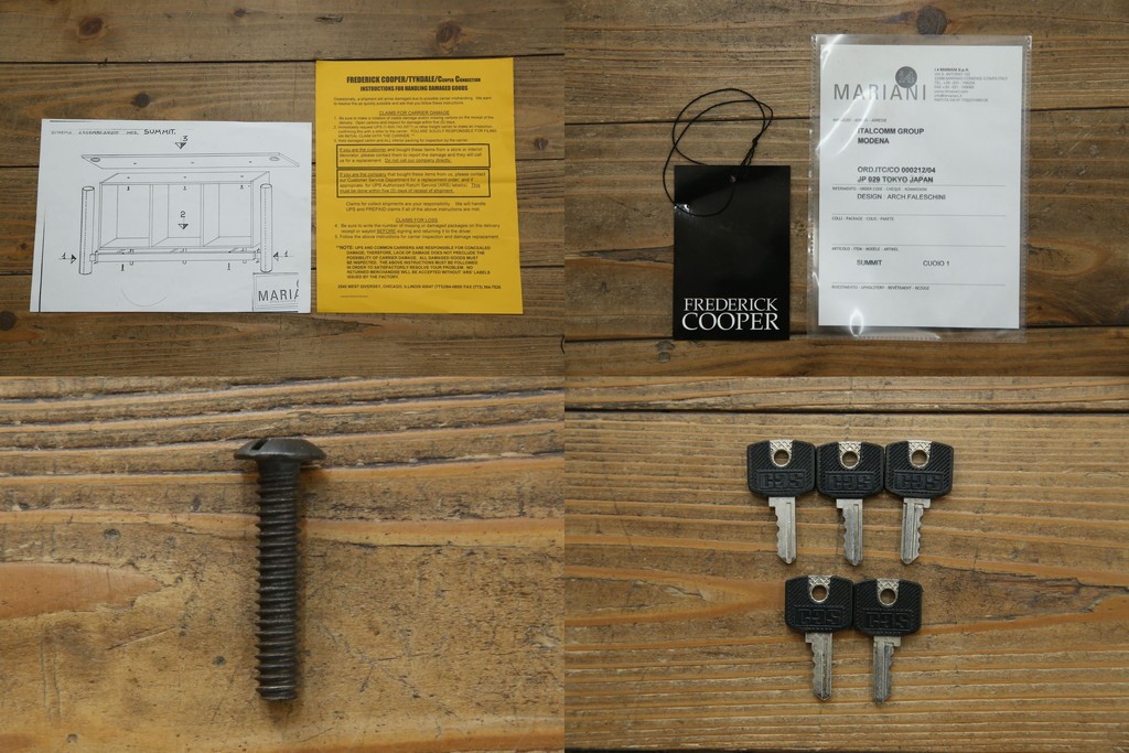 中古　美品　イタリア製　i4MARIANI(クアトロ・マリアーニ)　本革(レザー)　機能的でスタイリッシュなサイドボード　定価約200万円　(R-084408)