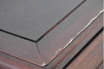 中国ビンテージ　花梨(カリン)材　唐木　寿字文(じゅじもん)入り　縁起の良い彫刻装飾が施されたライティングビューロー(簿記机、ワークデスク、在宅用、在宅ワーク用、サイドチェスト、引き出し、ヴィンテージ)(R-084409)