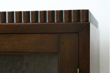 和製アンティーク　昭和レトロ　樺(カバ)材　意匠にこだわりを感じる作りの良い本箱　(R-084413)