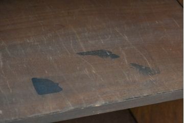 和製アンティーク　昭和レトロ　樺(カバ)材　意匠にこだわりを感じる作りの良い本箱(ブックケース、本棚、書棚、収納棚、戸棚、キャビネット、食器棚、カップボード)(R-084413)