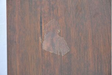 和製アンティーク　昭和レトロ　樺(カバ)材　意匠にこだわりを感じる作りの良い本箱(ブックケース、本棚、書棚、収納棚、戸棚、キャビネット、食器棚、カップボード)(R-084413)