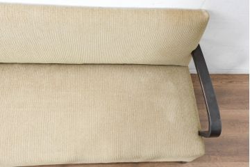 和製アンティーク　大正ロマン　専門店にて張り替え済み　レトロな雰囲気たっぷりの2人掛けソファ(二人掛け、2P、ラブソファ、アームソファ)(R-084414)