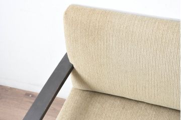 和製アンティーク　大正ロマン　専門店にて張り替え済み　レトロな雰囲気たっぷりの2人掛けソファ(二人掛け、2P、ラブソファ、アームソファ)(R-084414)