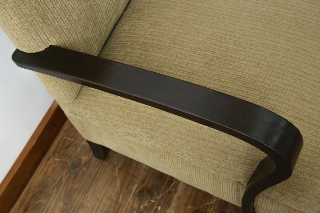 和製アンティーク　大正ロマン　専門店にて張り替え済み　レトロな雰囲気たっぷりの2人掛けソファ　(R-084414)