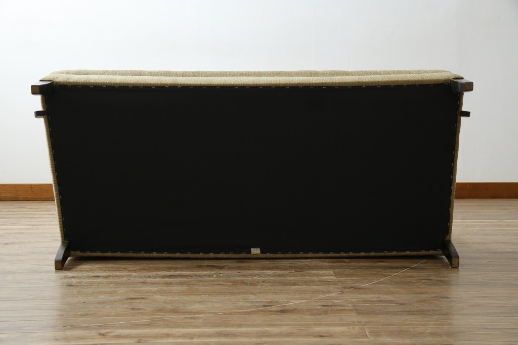 和製アンティーク　大正ロマン　専門店にて張り替え済み　レトロな雰囲気たっぷりの2人掛けソファ　(R-084414)