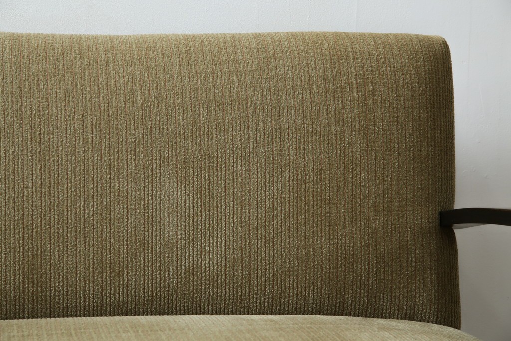 和製アンティーク　大正ロマン　専門店にて張り替え済み　レトロな雰囲気たっぷりの2人掛けソファ　(R-084414)