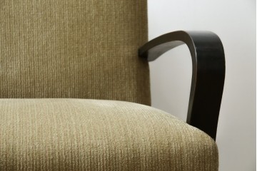 和製アンティーク　大正ロマン　専門店にて張り替え済み　レトロな雰囲気たっぷりの2人掛けソファ　(R-084414)