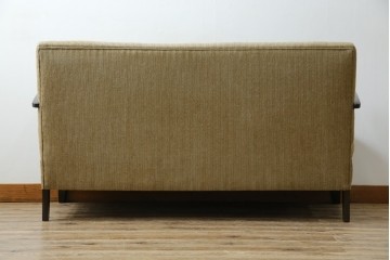 和製アンティーク　大正ロマン　専門店にて張り替え済み　レトロな雰囲気たっぷりの2人掛けソファ　(R-084414)