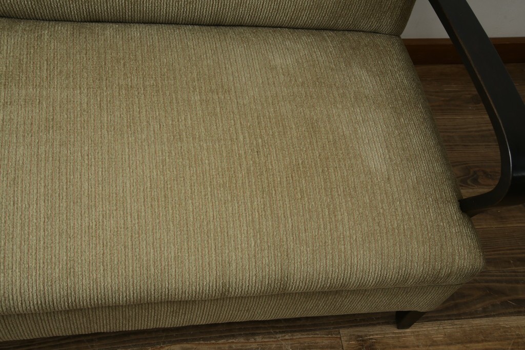 和製アンティーク　大正ロマン　専門店にて張り替え済み　レトロな雰囲気たっぷりの2人掛けソファ　(R-084414)