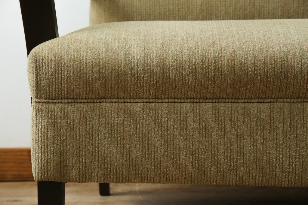 和製アンティーク　大正ロマン　専門店にて張り替え済み　レトロな雰囲気たっぷりの2人掛けソファ　(R-084414)