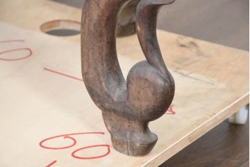 中国　唐木台付き　職人技が光る!美しい海鼠釉(なまこゆう)の特大火鉢(鉢カバー、手あぶり、ディスプレイ)(R-084415)